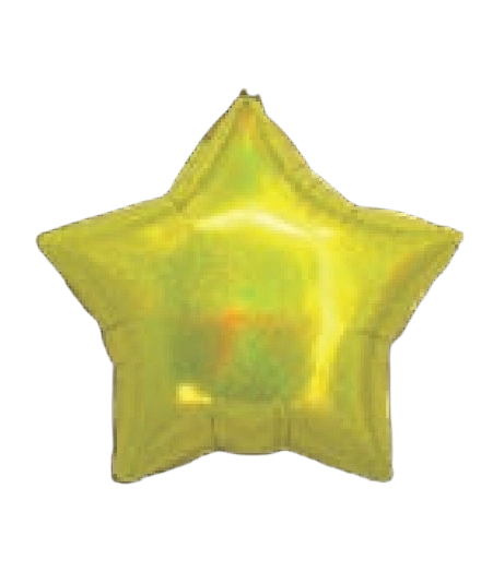 Balao Met Estrela Dourado Holografico 18pol Partiu Festa