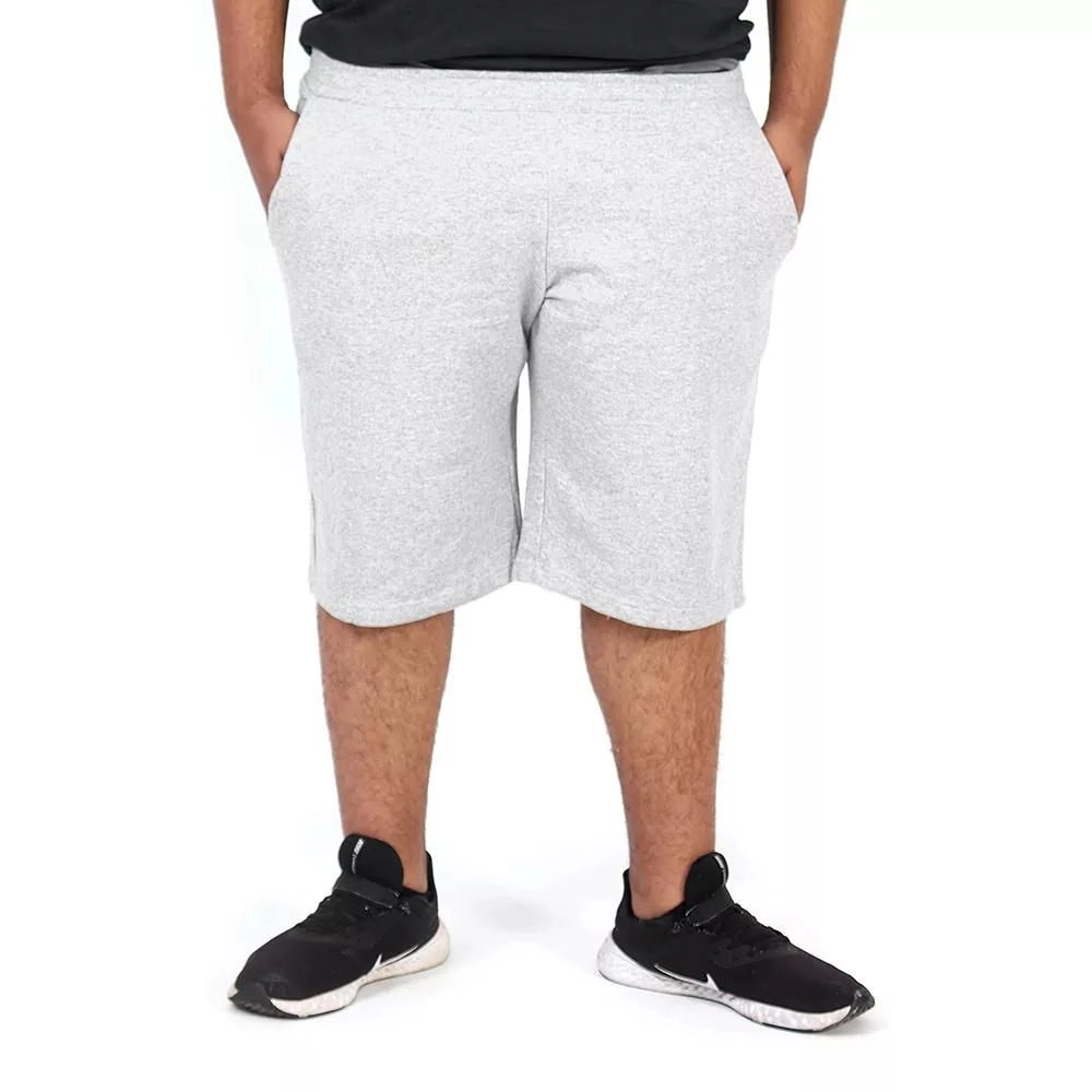 Bermuda Masculina Moletom Plus Size Cor Cinza Tamanho G2