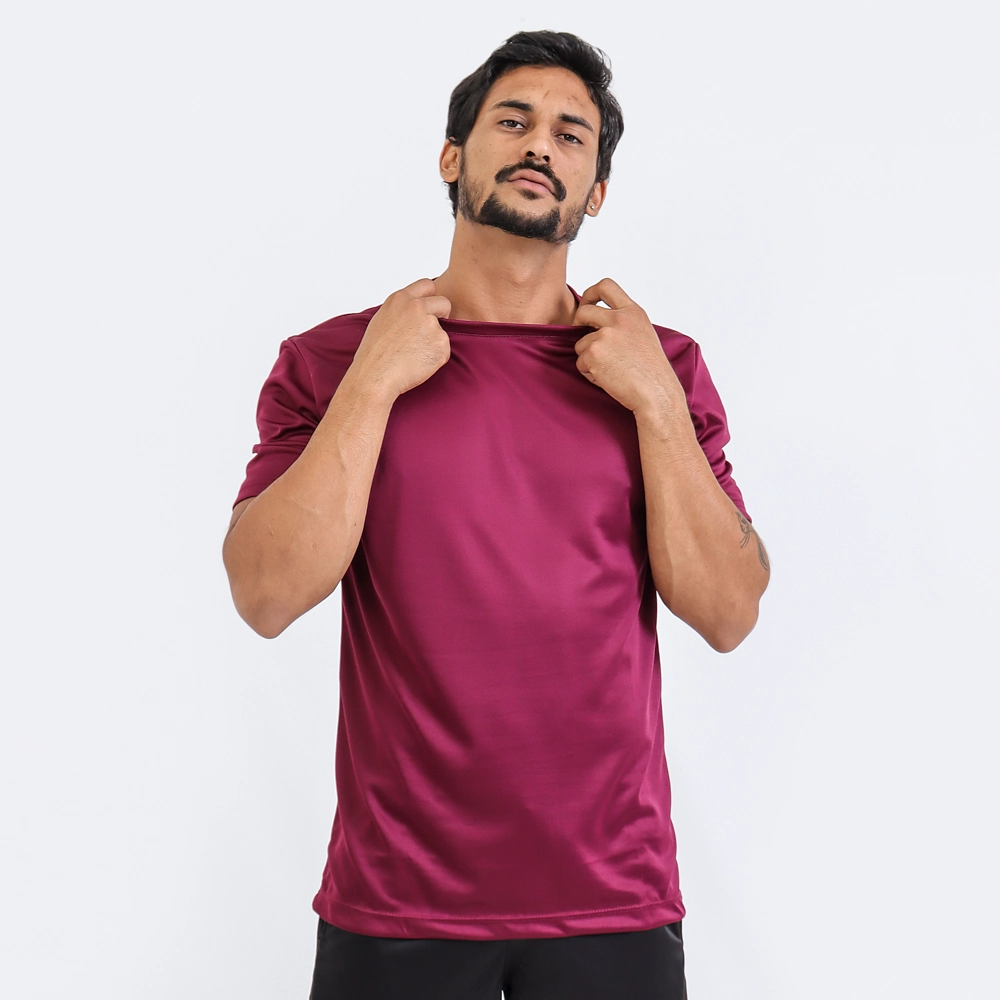 Camiseta Dry Fit Masculina Cor Vinho Tamanho Gg