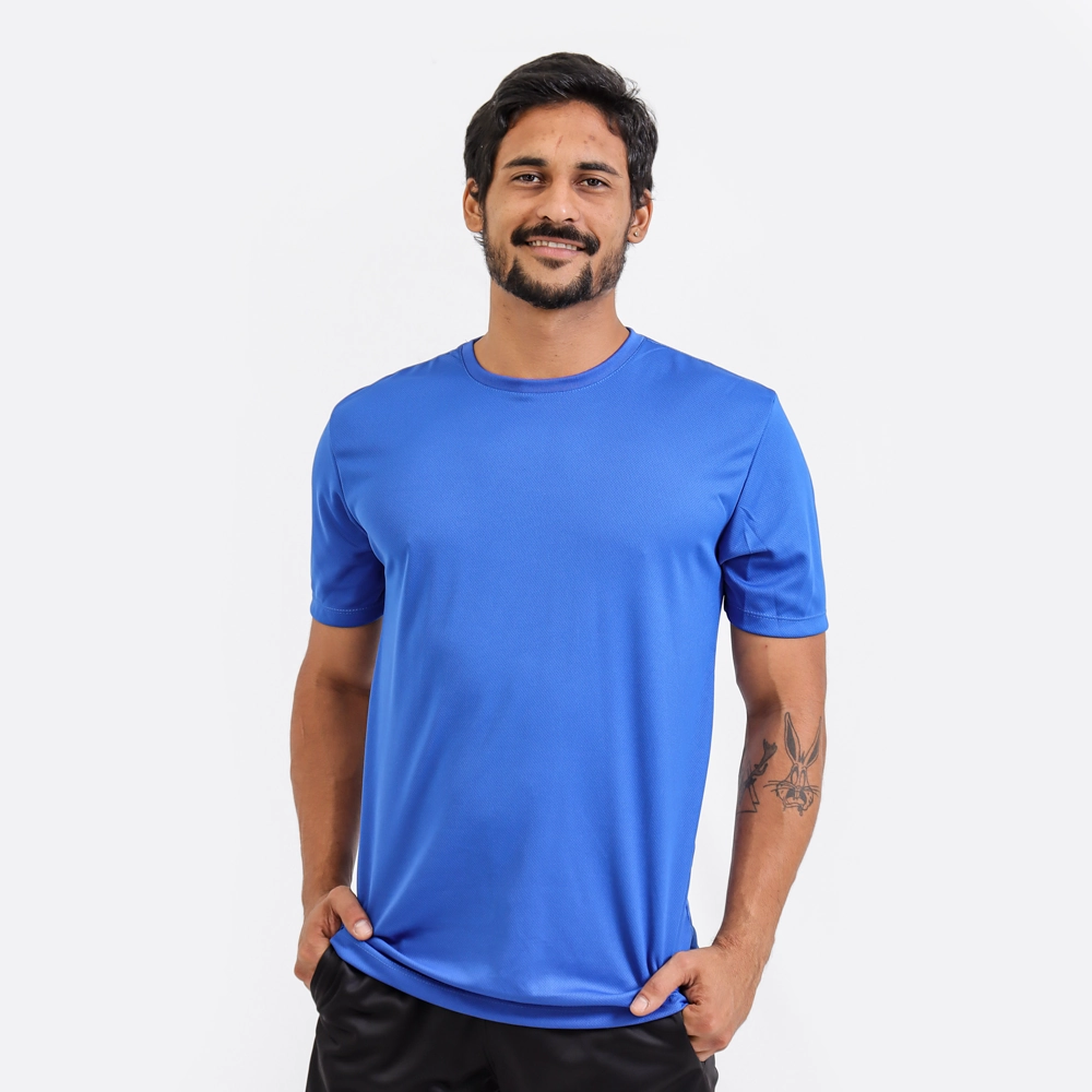 Camiseta Dry Fit Masculina Cor Azul Royal Tamanho Gg