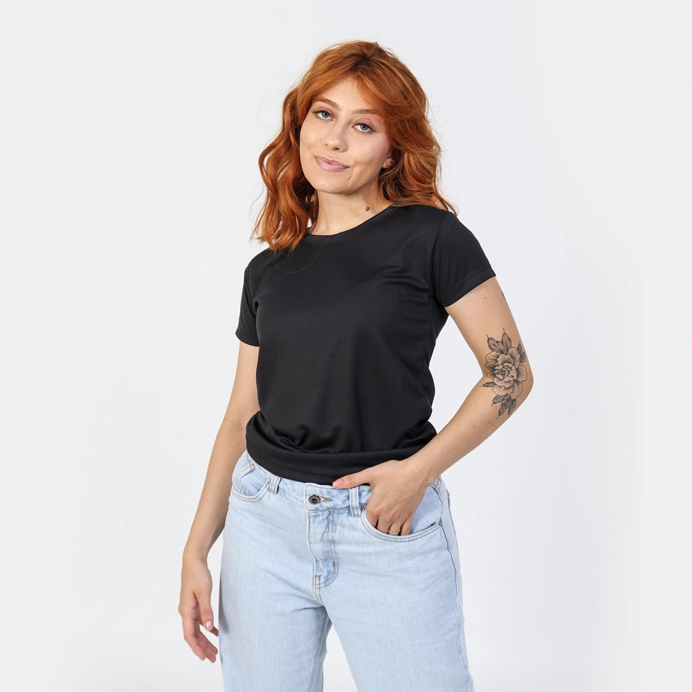 Camiseta Dry Fit Feminina Cor Preto Tamanho P