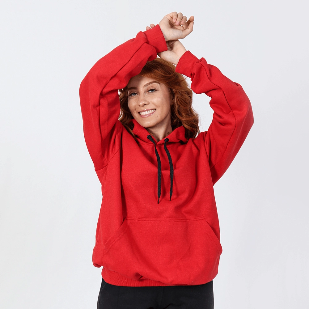 Moletom Feminino Canguru Cor Vermelho Tamanho P