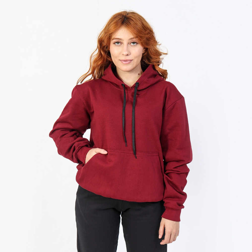 Moletom Feminino Canguru Cor Vinho Tamanho Gg