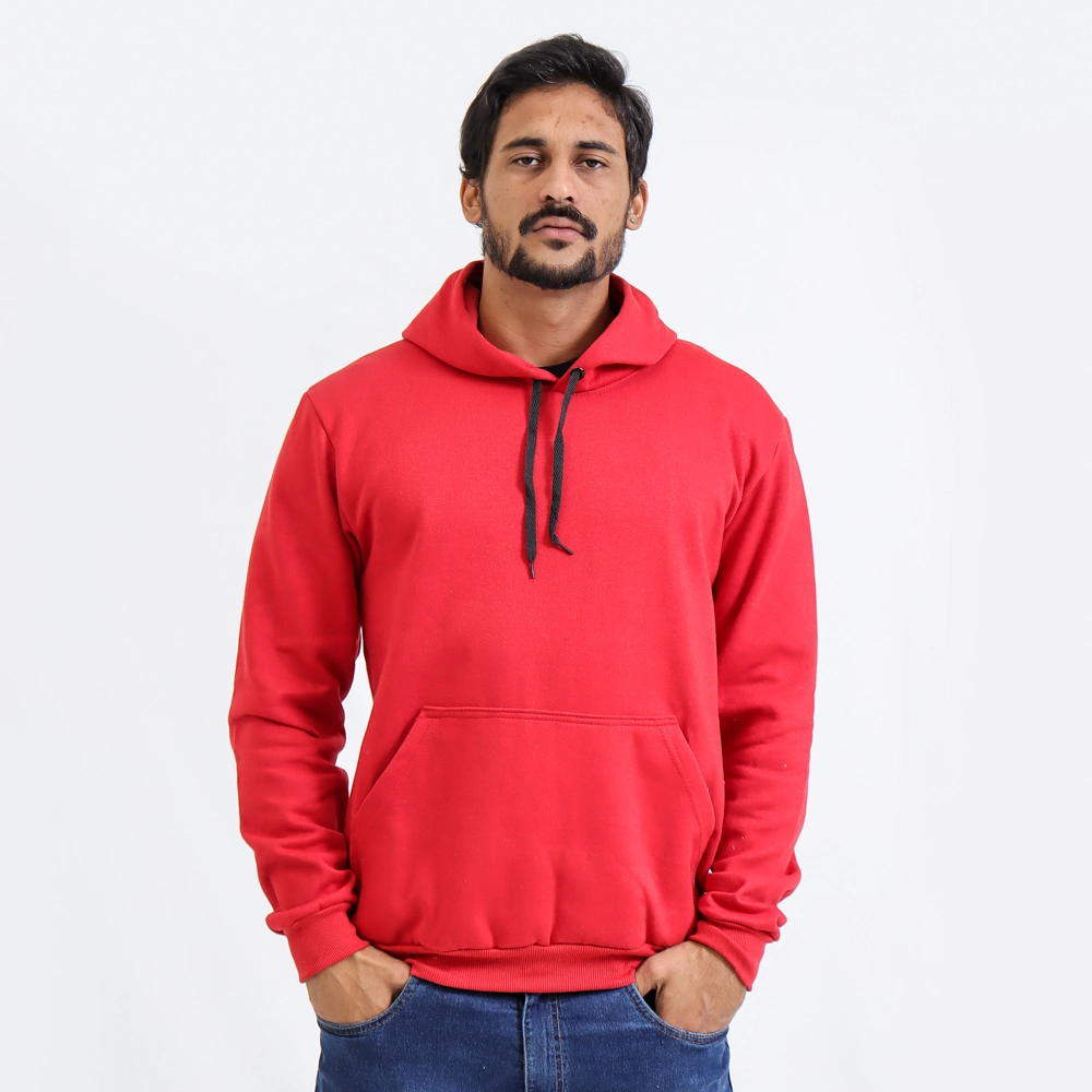 Blusa De Moletom Masculino Canguru Cor Vermelho Tamanho G