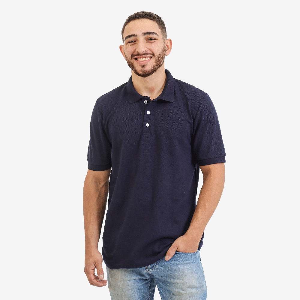 Camisa Polo Masculina Cor Azul Marinho Tamanho M