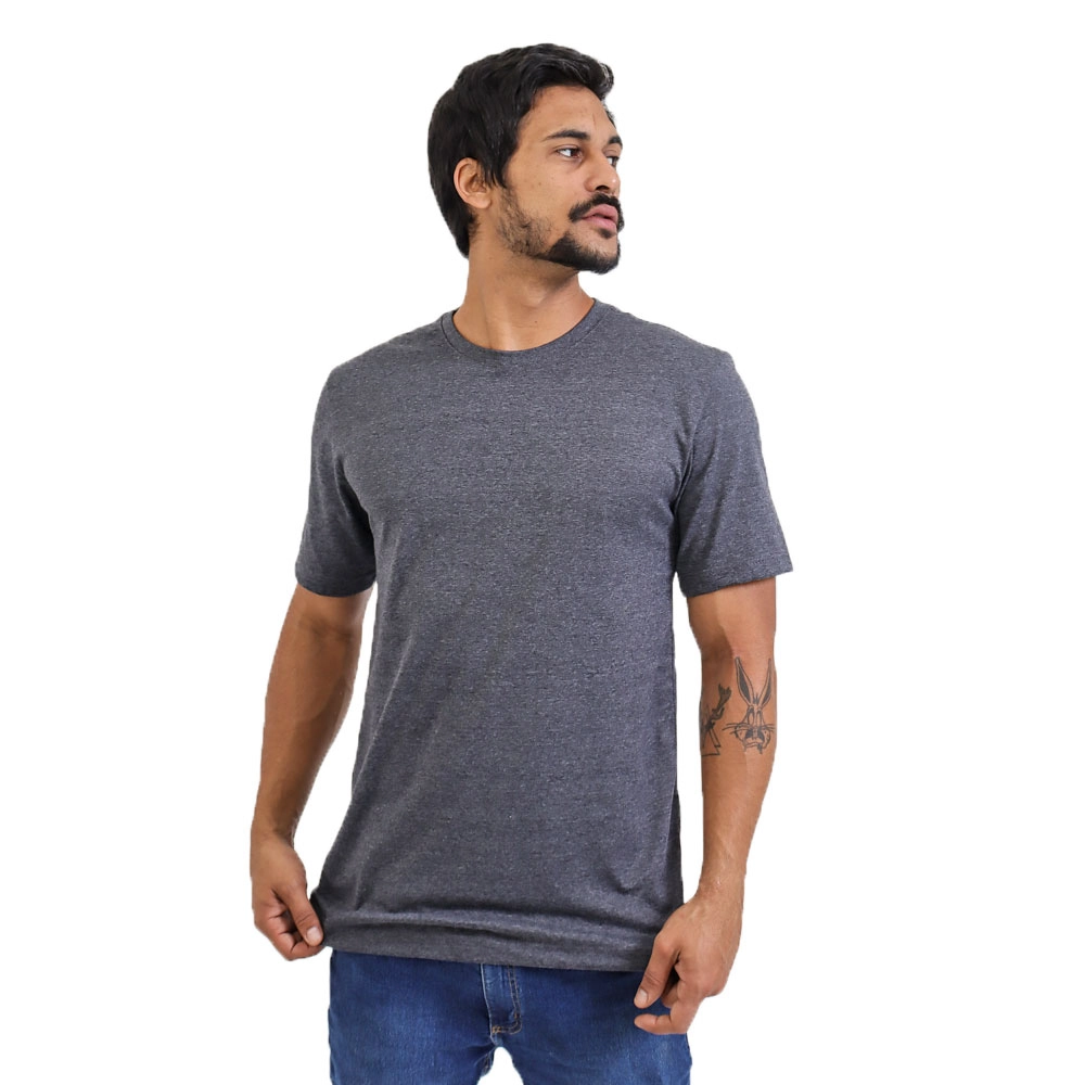 Camiseta Masculina Básica Lisa Cor Chumbo Tamanho Xxxg