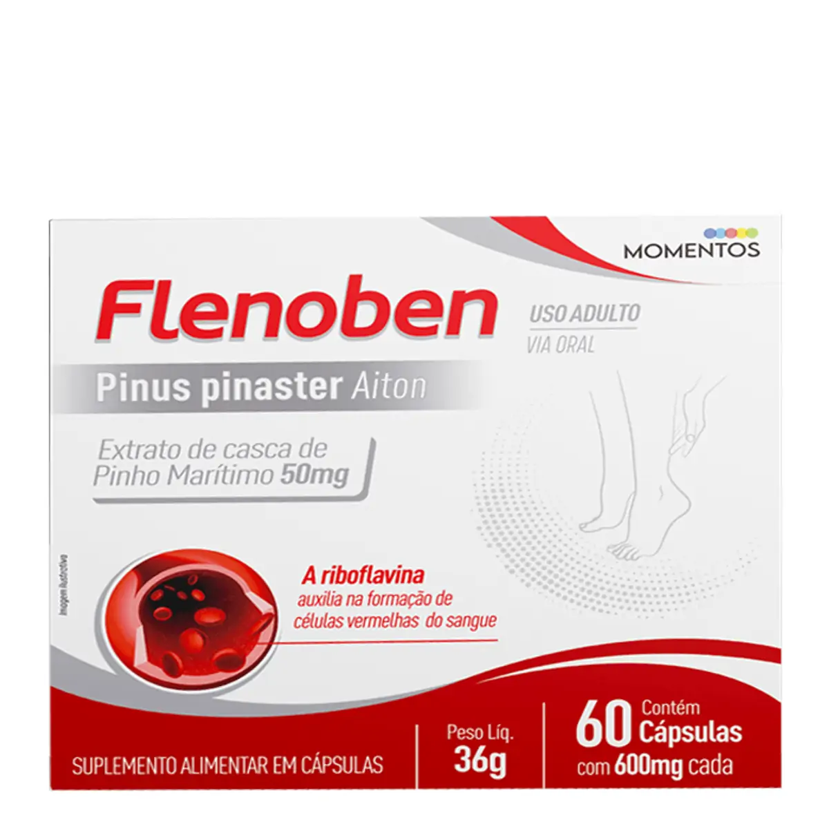 Suplemento Alimentar Flenoben 600mg 60 Cápsulas