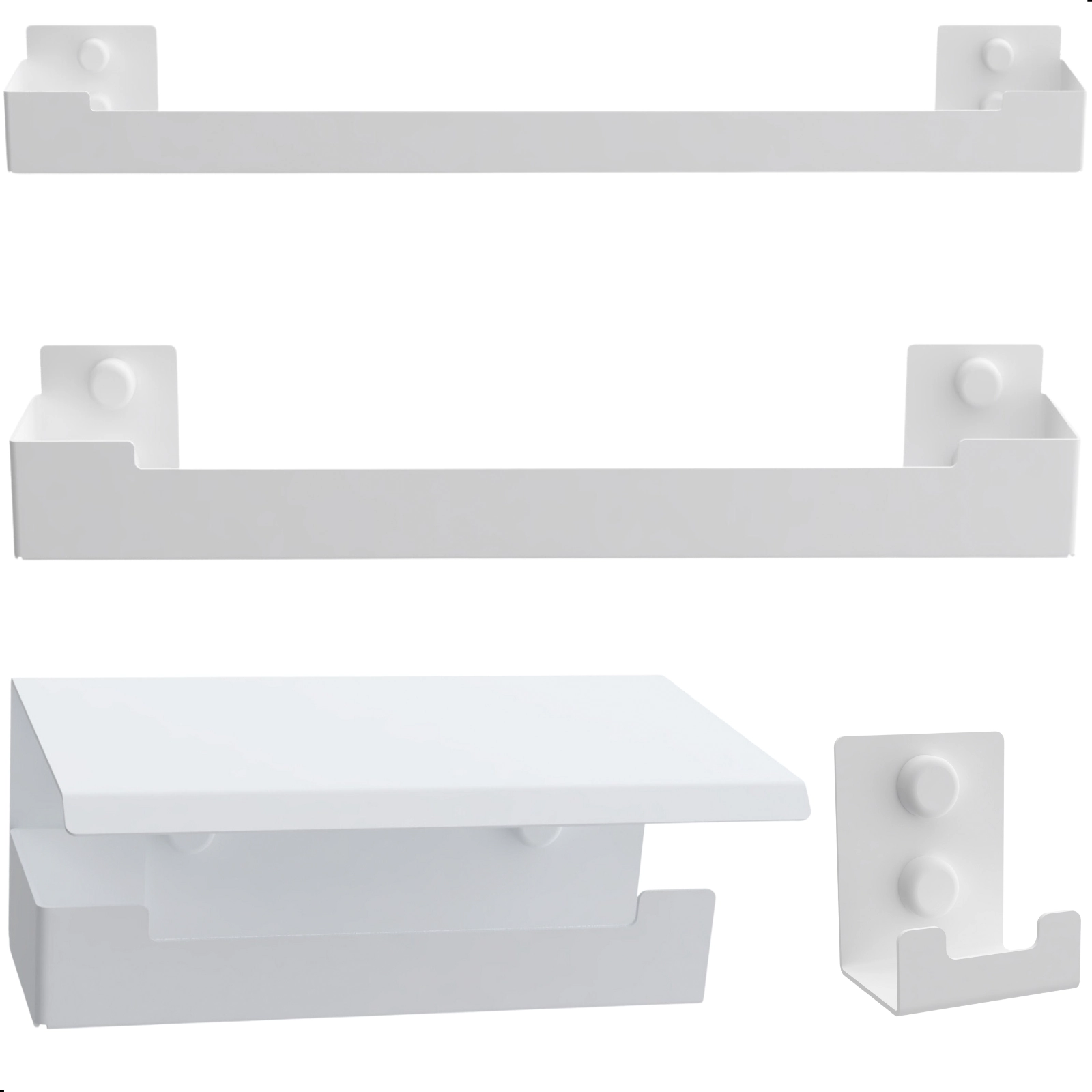 Kit De Acessórios Para Banheiro Branco 4 Peças Elg