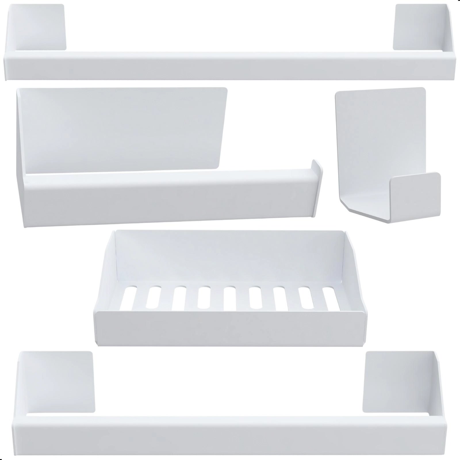 Kit De Acessórios Para Banheiro Branco 5 Pcs Master Slim Df
