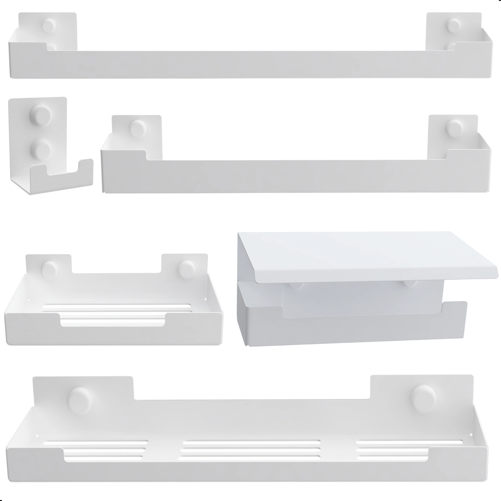 Kit De Acessórios Para Banheiro Branco 6 Peças Elg