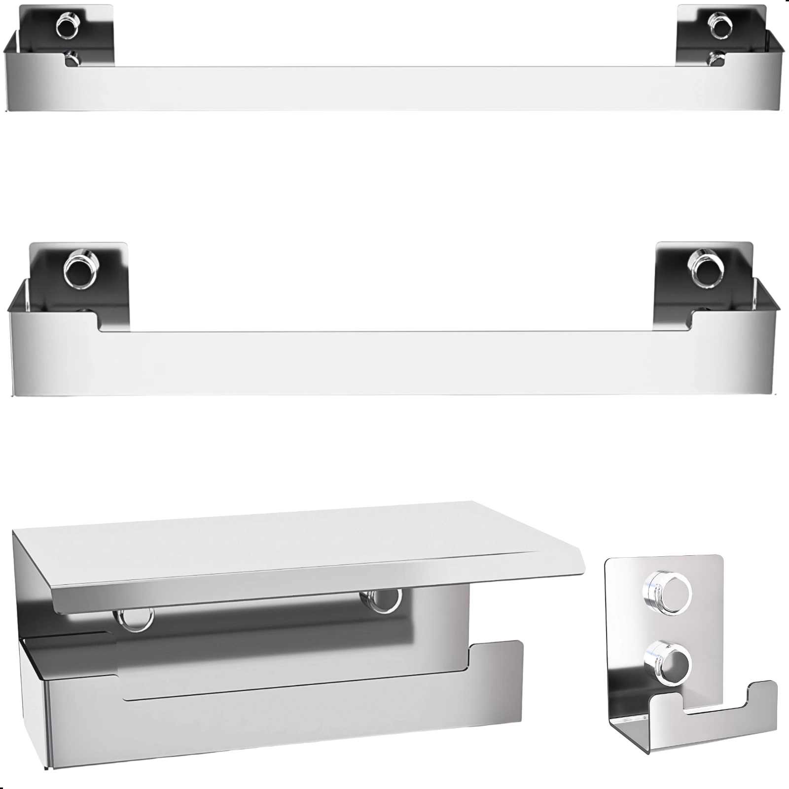 Kit De Acessórios Para Banheiro Inox 4 Peças Elg