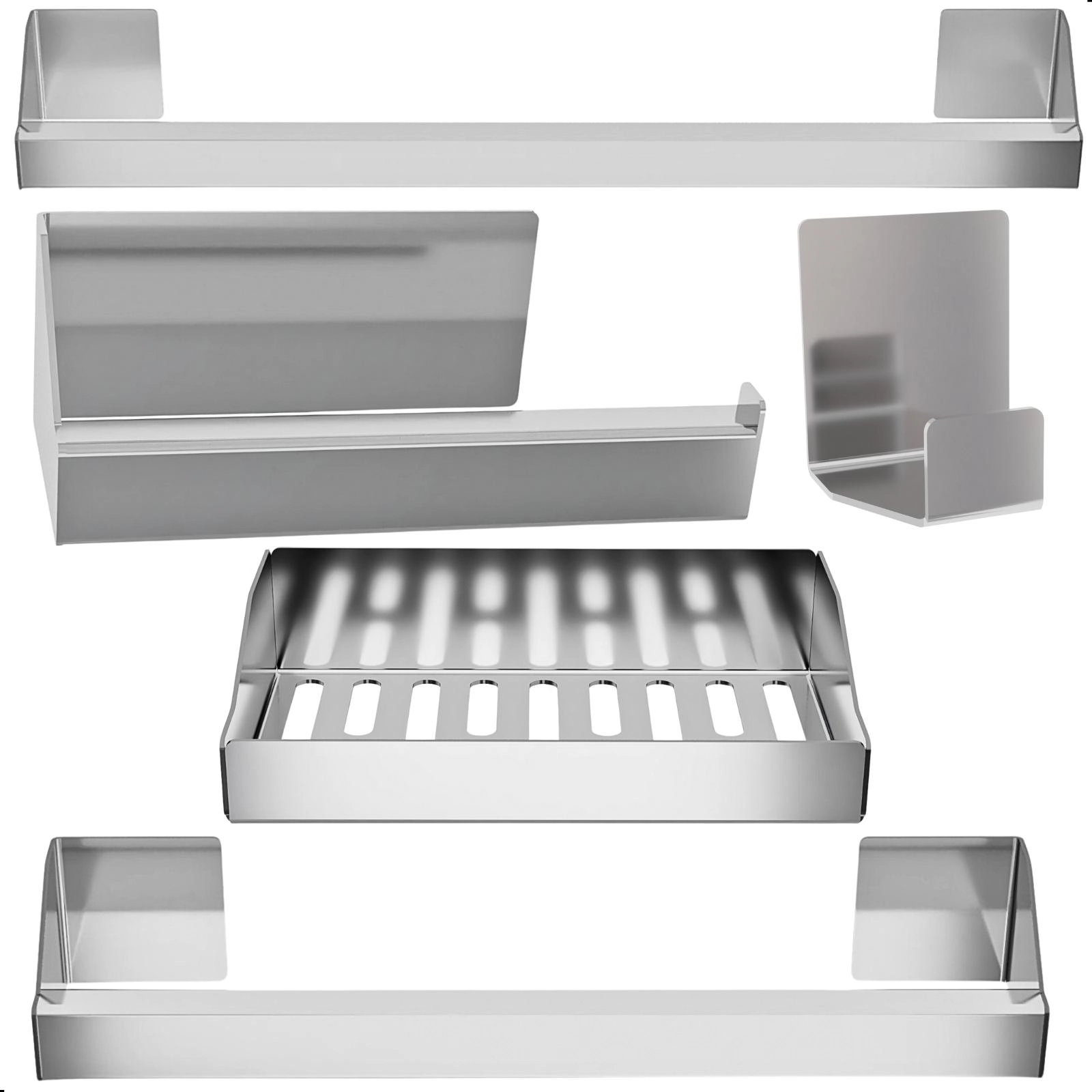 Kit De Acessórios Para Banheiro Inox 5 Peças Master Slim Df