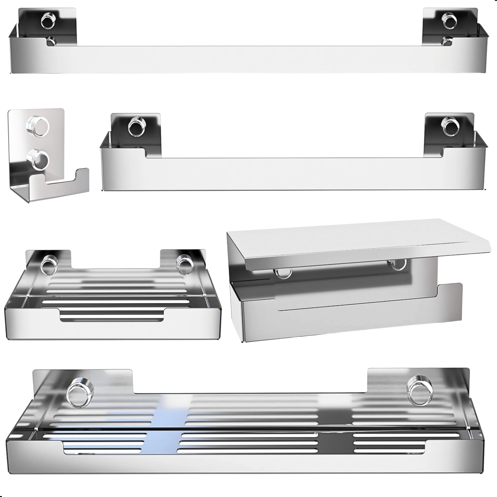 Kit De Acessórios Para Banheiro Inox 6 Peças Elg