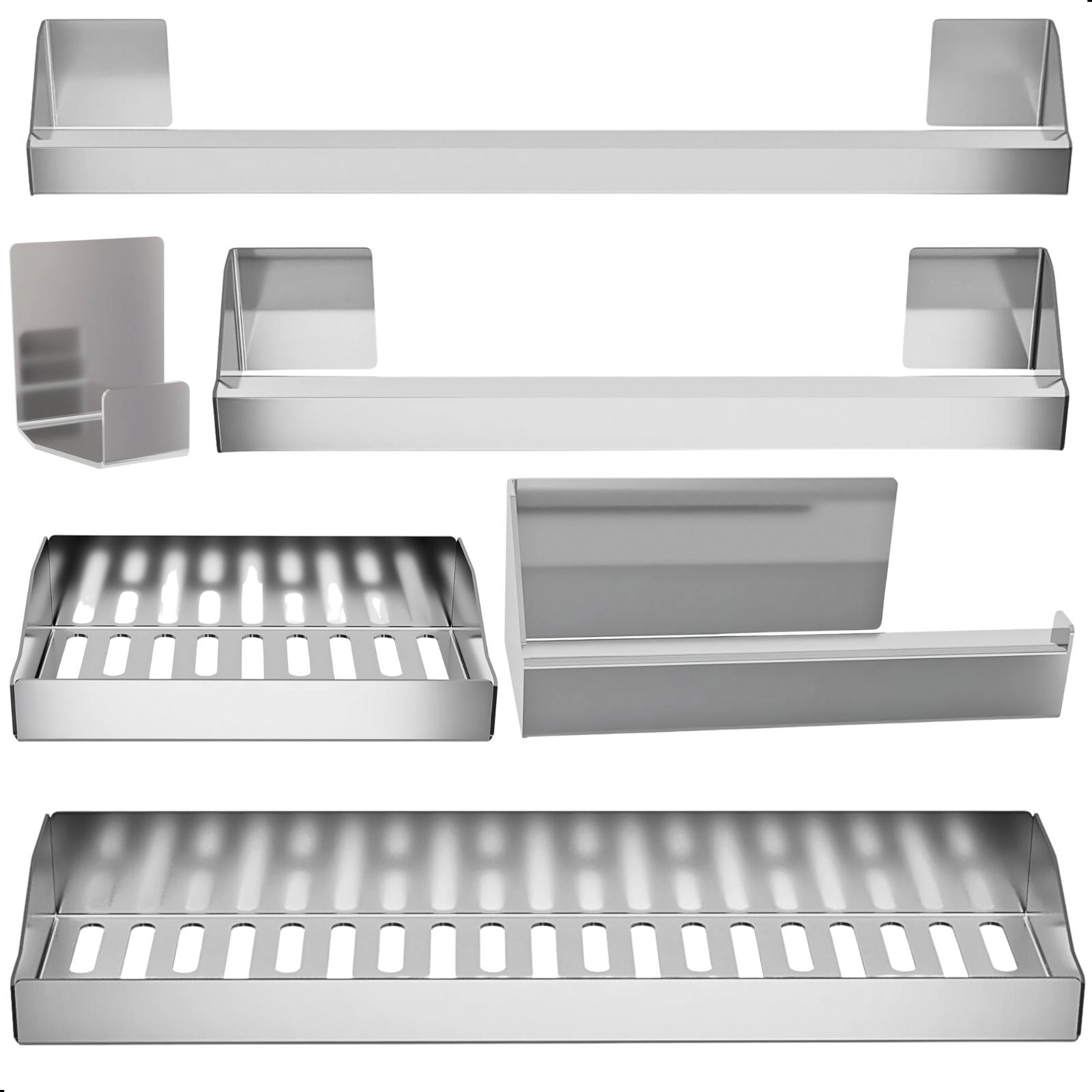Kit De Acessórios Para Banheiro Inox 6 Peças Master Slim Df