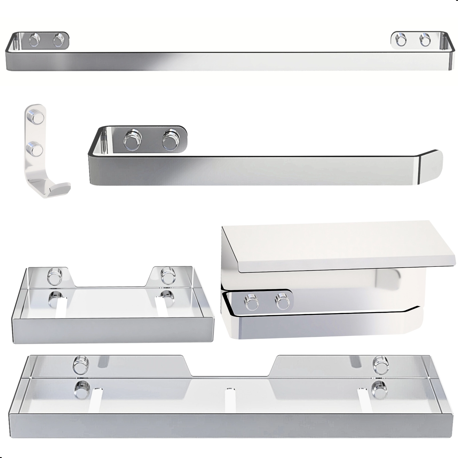 Kit De Acessórios Para Banheiro Inox E Cromado 6 Peças Max