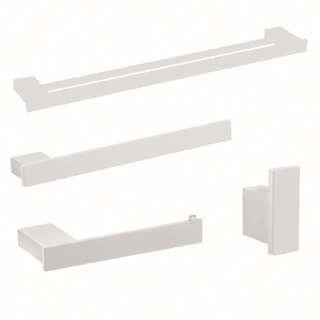 Kit De Acessórios Para Banheiro 4 Peças Duplo Branco Umaster