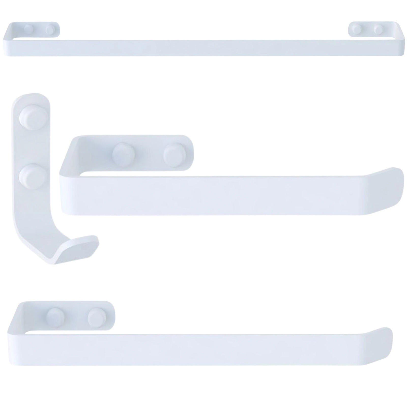 Kit De Acessórios Para Banheiro 4 Peças Branco Un.plus