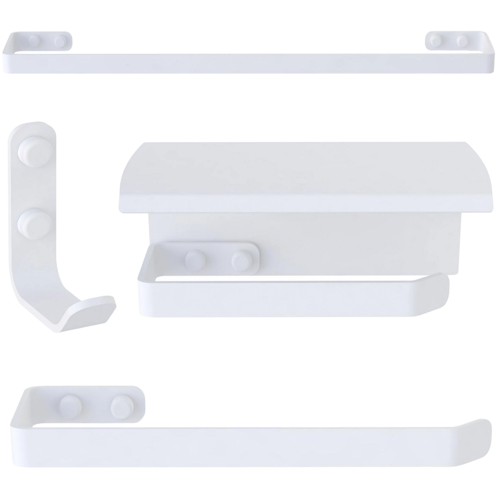 Kit De Acessórios Para Banheiro 4 Peças Branco Un.zmt