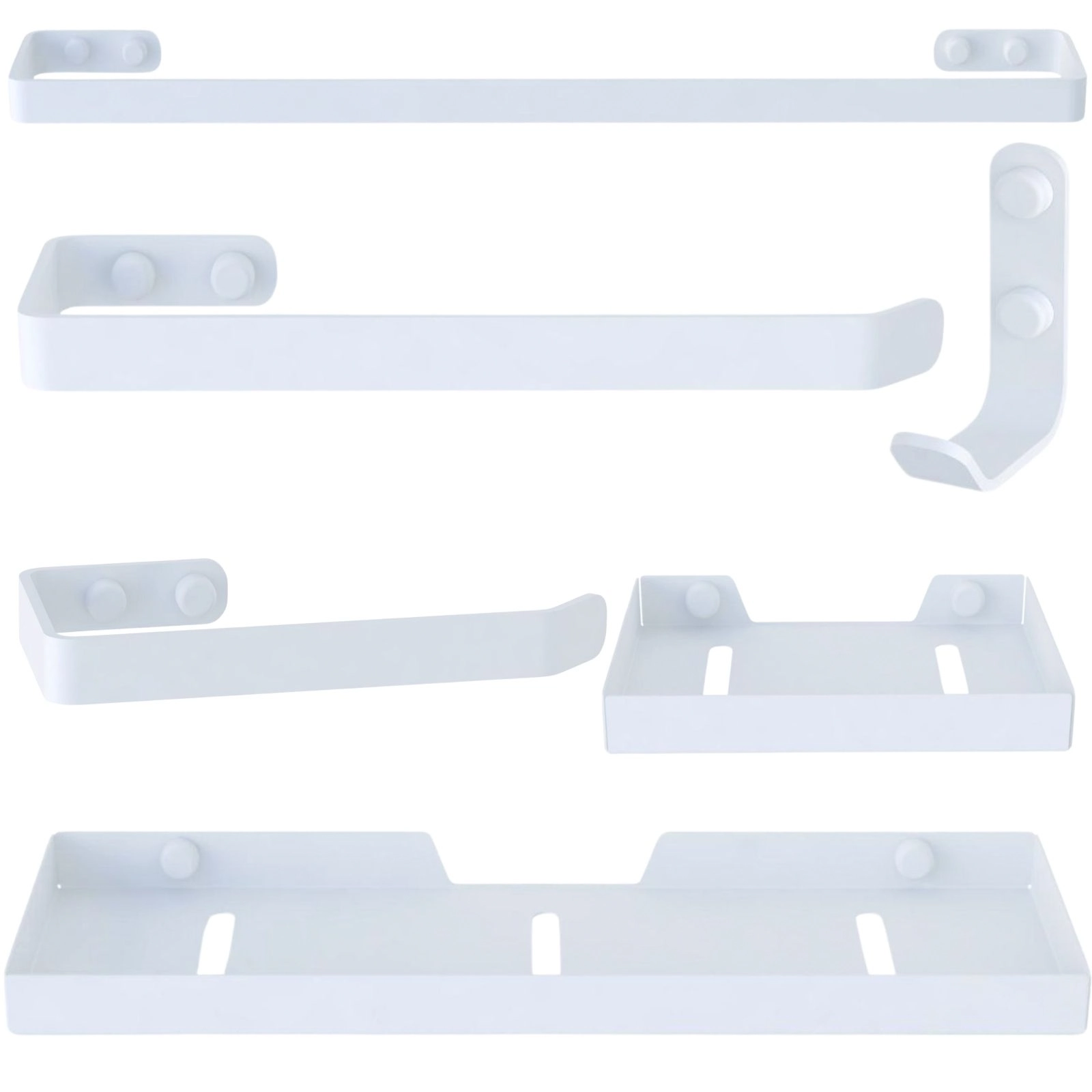 Kit De Acessórios Para Banheiro 6 Peças Branco Un.plus