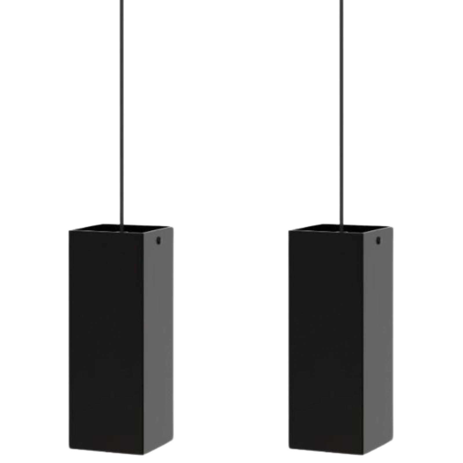 Kit 2 Pendentes Industrial Preto Quadrado Moderno U.elg