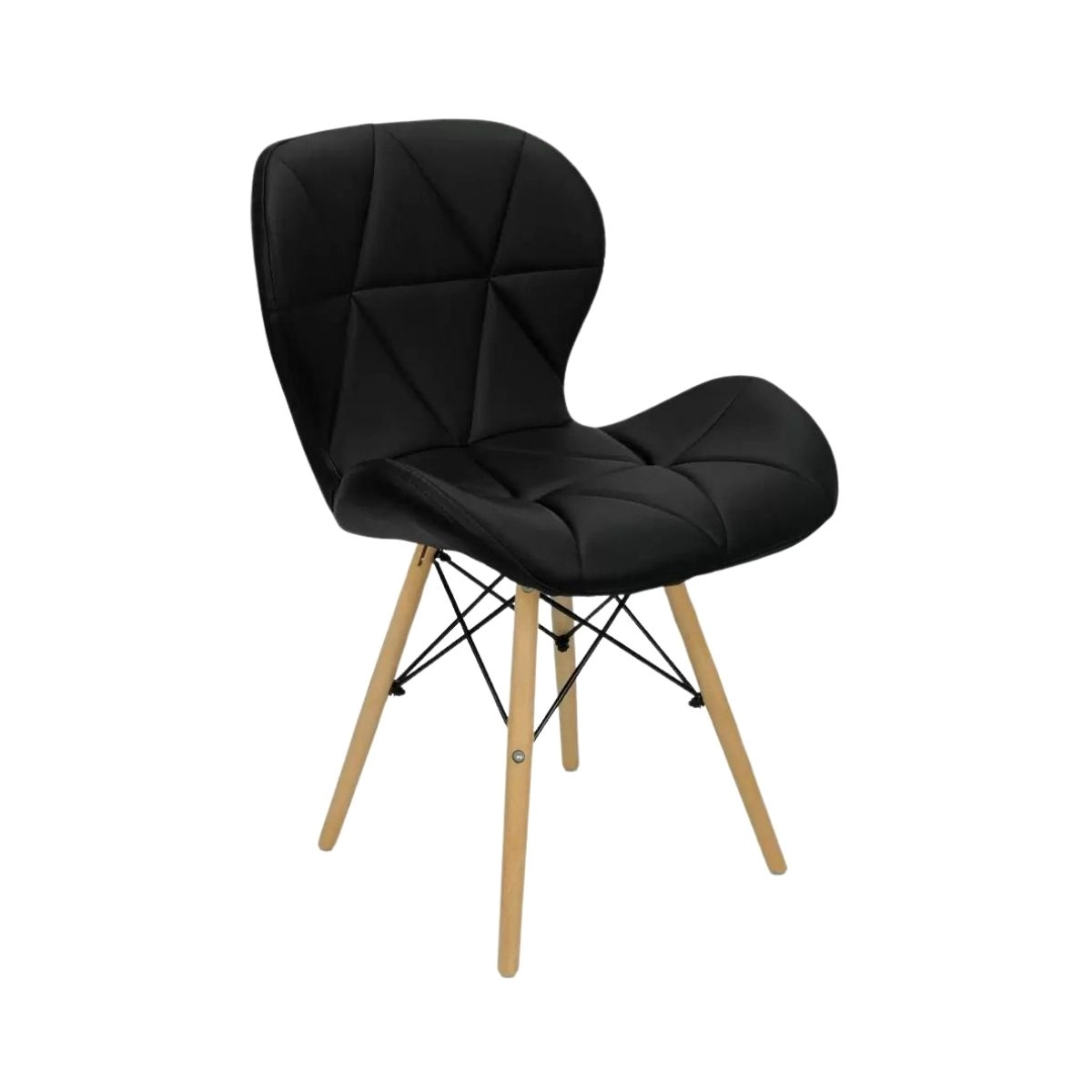 Cadeira Estofado Eiffel Slim Wood Preto Ofslimwoodpr01 Oficial