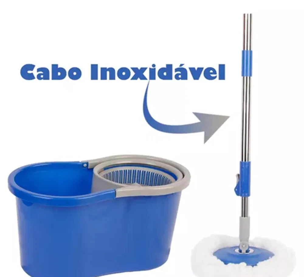 Mop Giratorio Cesta Rodinhas Inox 8l Lp0000 Sai Import