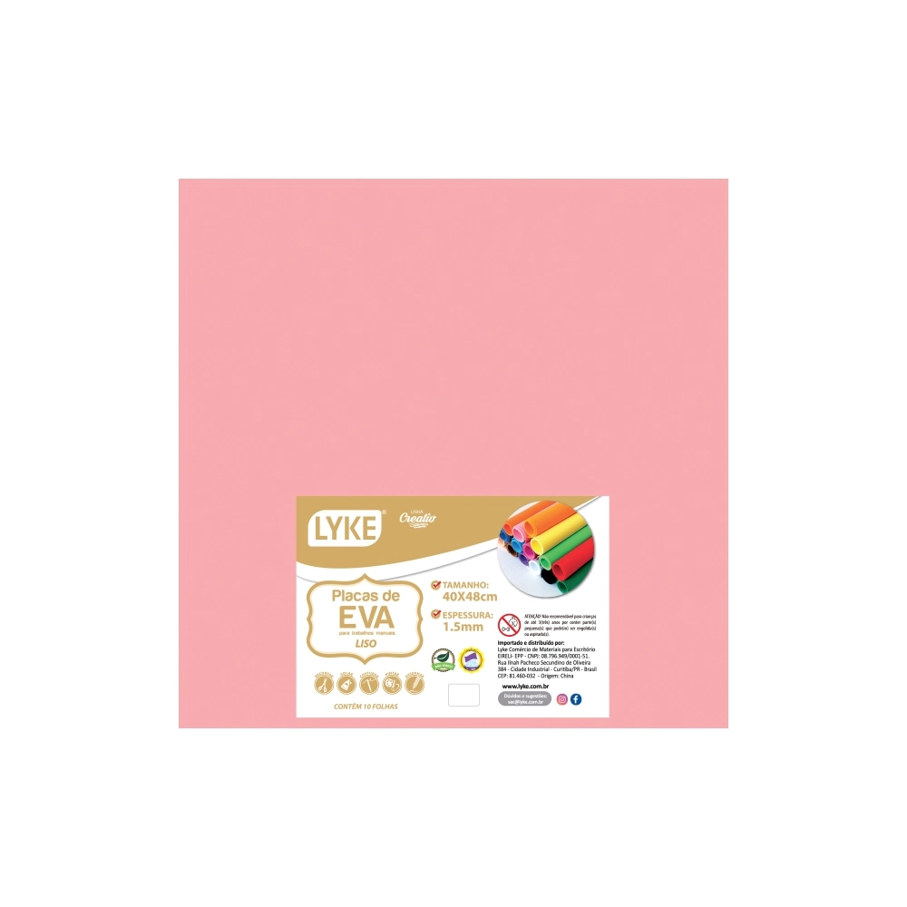 Placa Eva Liso Rosa Claro 40x48 1.8mm Pl0019 Mission