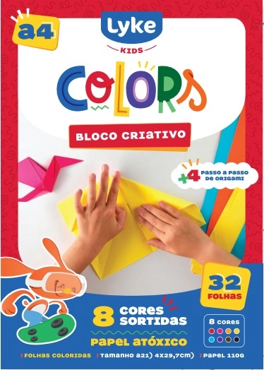 Bloco Criativo A4 32f 8 Cores 4f Origame Pl0046 Mission