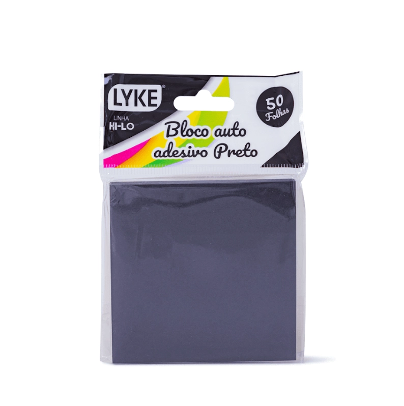 Bloco Recado Auto Adesivo Lyke Preto 76x76mm 50f Pl0091 Zhejiang