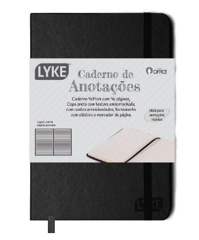 Bloco Anotacao Lyke Pautado Preto 96f Pl0093 Zhejiang