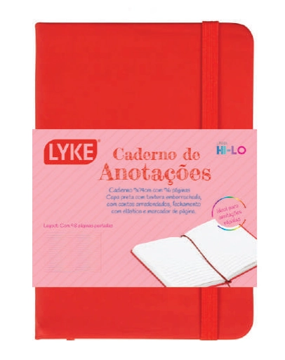 Bloco Anotacao Lyke Pautado Vermelho 96f Pl0101 Zhejiang