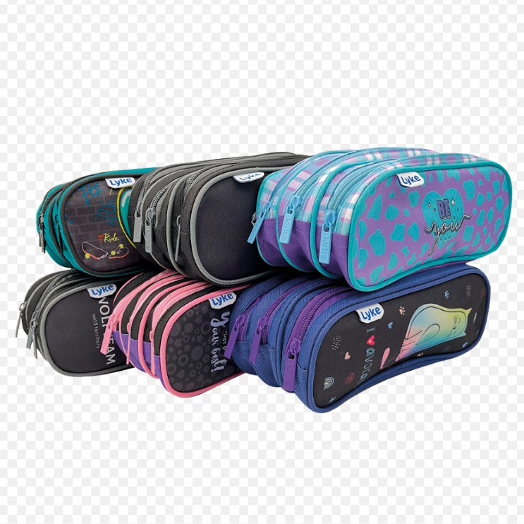 Estojo Multiuso Kids Oval 3 Zip Sortido Pl0127 Lyke
