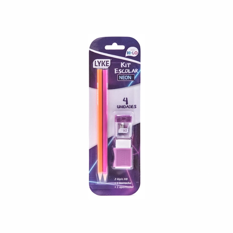 Kit Escolar Lyke Neon 4pcs Pl0128 Shenzhen
