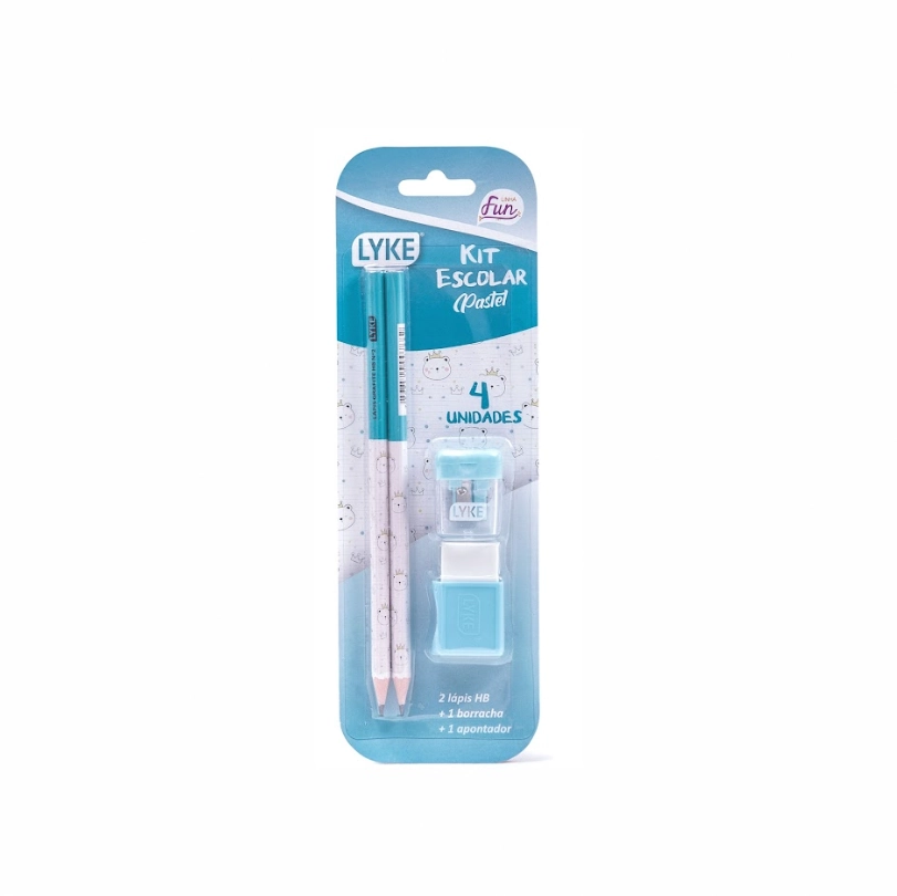 Kit Escolar Lyke Azul Pastel 4pcs Pl0129 Shenzhen