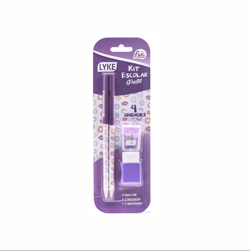 Kit Escolar Lyke Roxo Pastel 4pcs Pl0130 Shenzhen