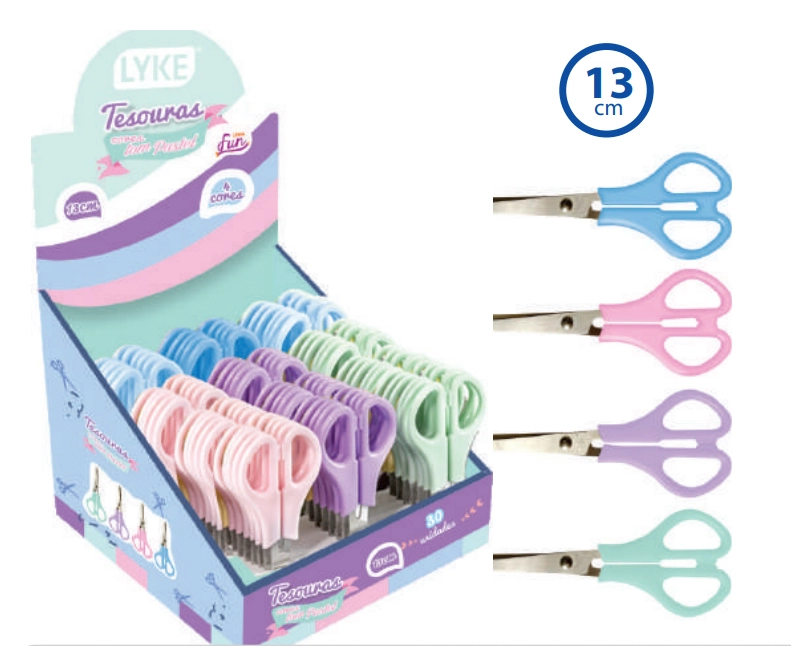 Tesoura Escolar Neon Lyke 13cm Pl0161 Yangjiang