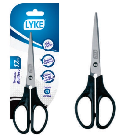 Tesoura Multiuso 17cm Blister Lyke Pl0162 Yangjiang