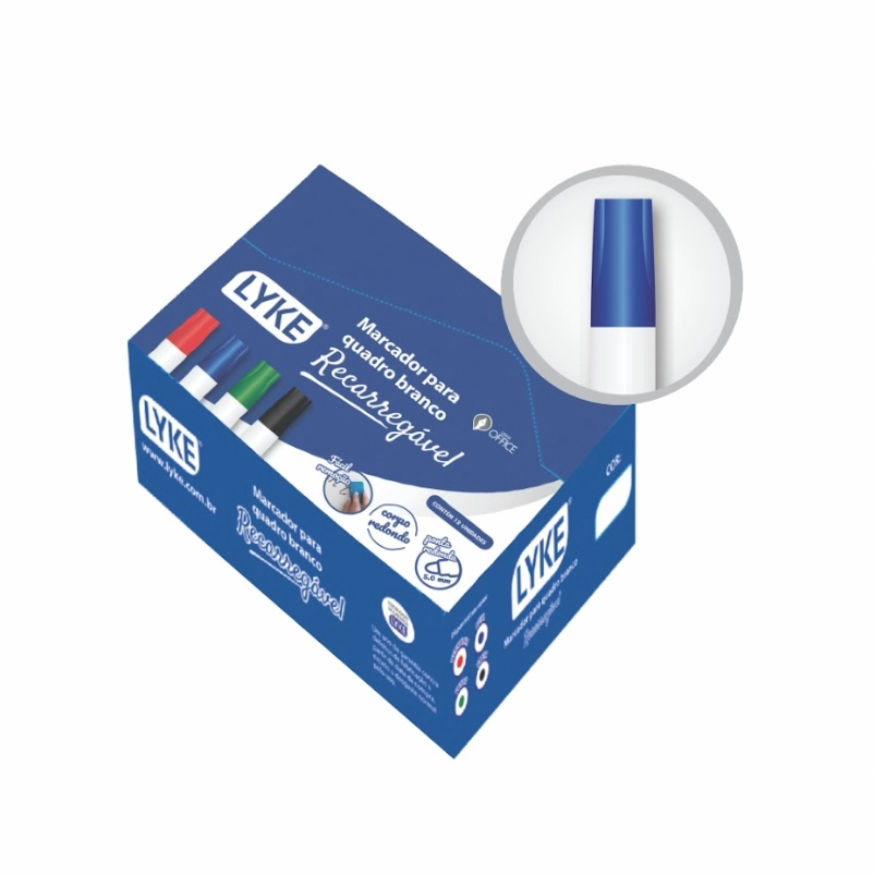 Marcador Recarregavel Quadro Lyke Bco Az Pl0178 Zhejiang