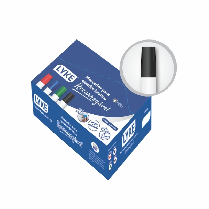Marcador Recarregavel Quadro Lyke Bco Pto Pl0179 Zhejiang