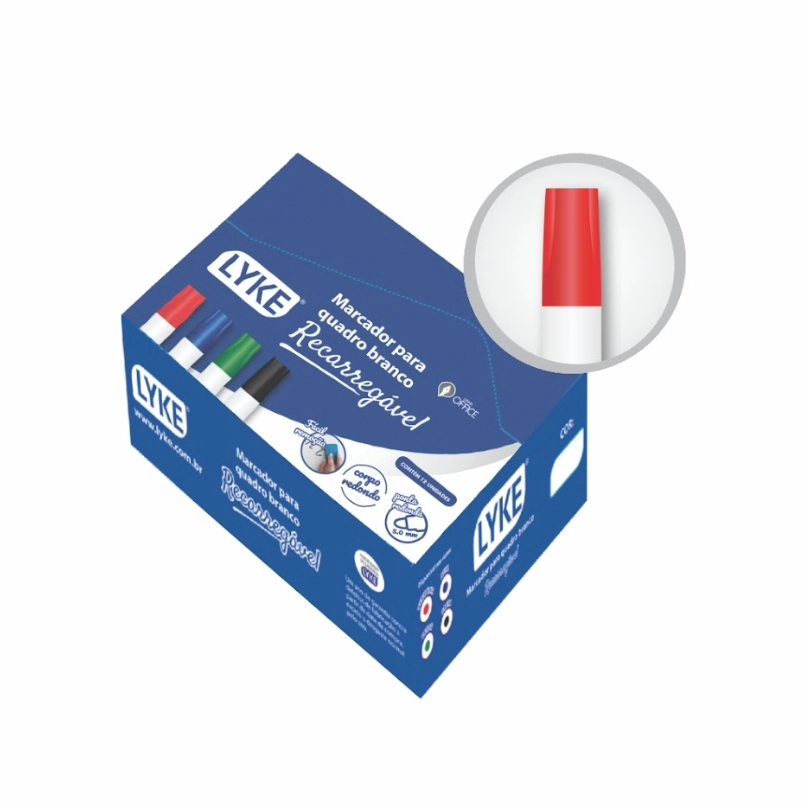 Marcador Recarregavel Quadro Lyke Bco Verm Pl0180 Zhejiang