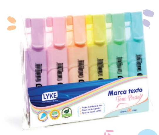 Caneta Marca Texto Lyke Pastel Pl0194 Zhejiang