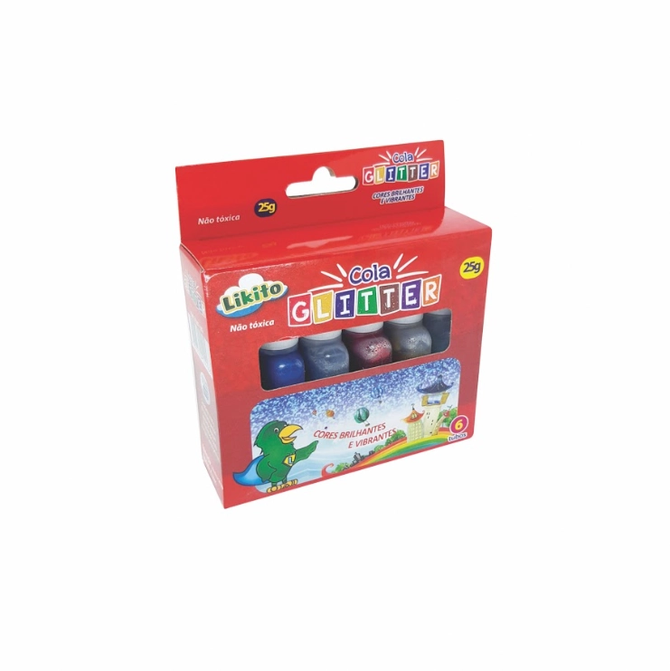 Cola Colorida Lyke Glitter 6 Cores 25g Pl0216 Ningbo
