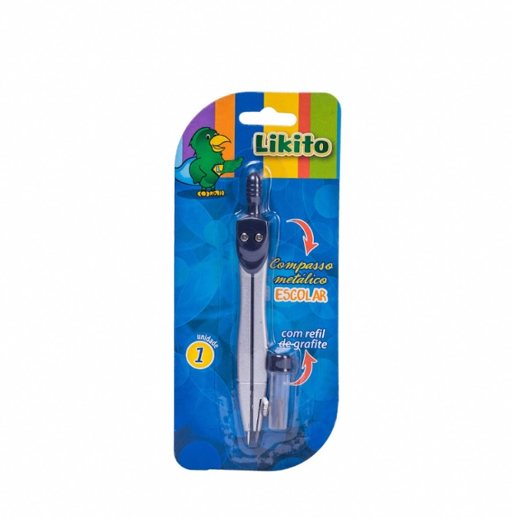 Compasso Metalico Lyke Mais Refil Grafite Pl0217 Ningbo