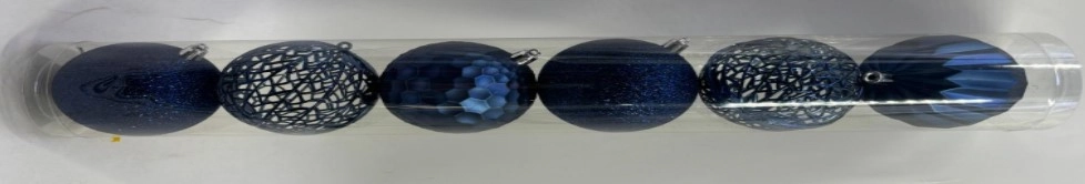 Bola Natal Mista Decorada Azul 8cm 6un Nt0301 Ningbo Jiaxin
