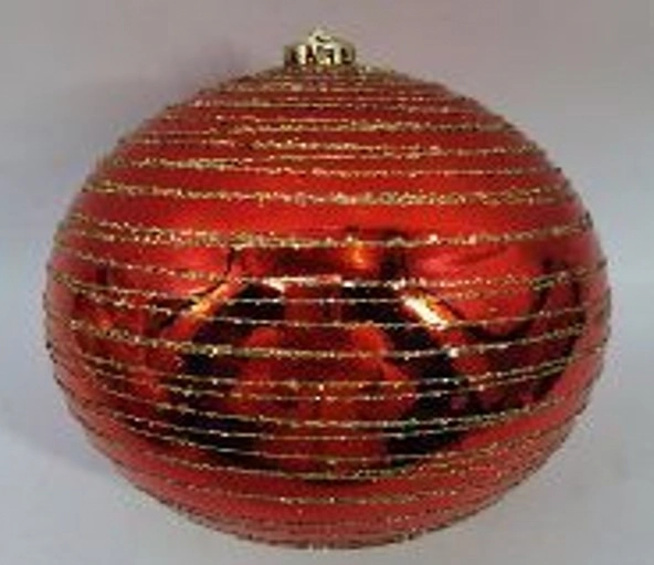 Bola Natal Decorada Glitter Vermelha 25cm Nt0311 Ningbo Jiaxin