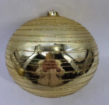 Bola Natal Decorada Glitter Dourada 25cm Nt0312 Ningbo Jiaxin