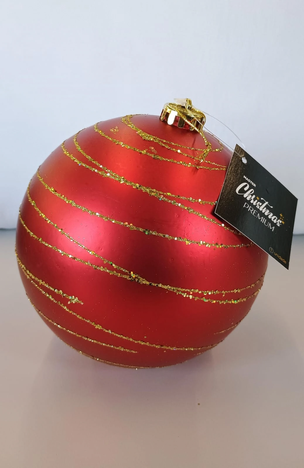 Bola Natal Decorada Fosca Vermelha 15cm Nt0313 Ningbo Jiaxin