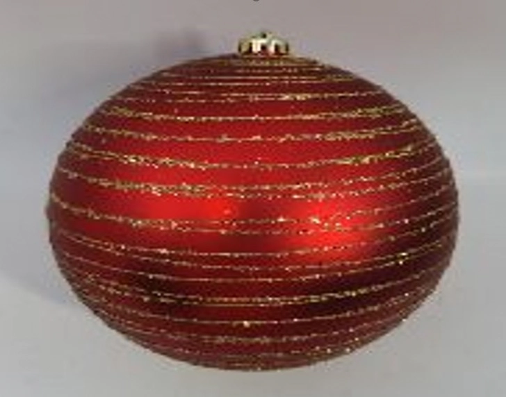 Bola Natal Decorada Fosca Vermelha 25cm Nt0317 Ningbo Jiaxin