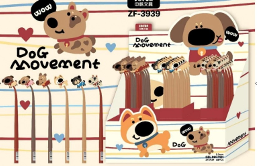 Caneta Esferografica Gel Sofun Cachorro Silicone Pl0360 Zhejiang New