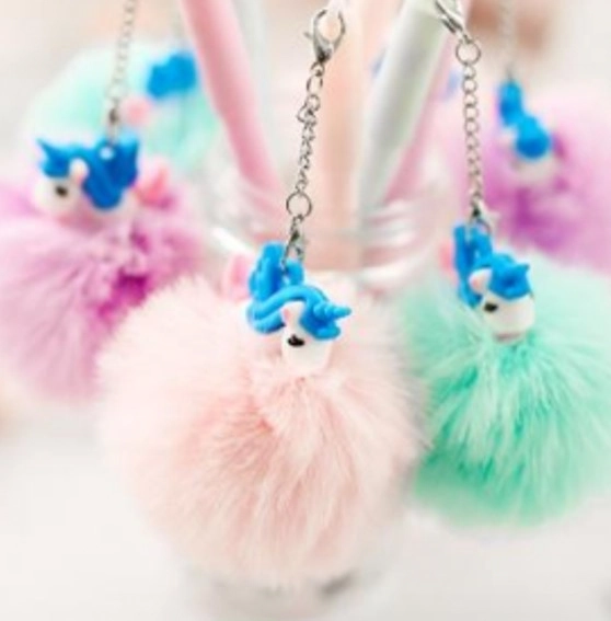 Caneta Esferografica Gel Apagavel Sofun Pompom Unicornio 0.7mm Pl0348 Zheji